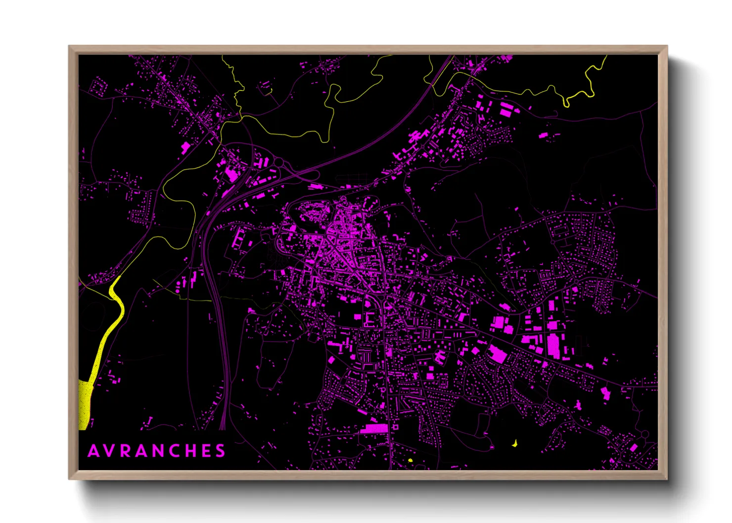 Une affiche de carte sur Avranches