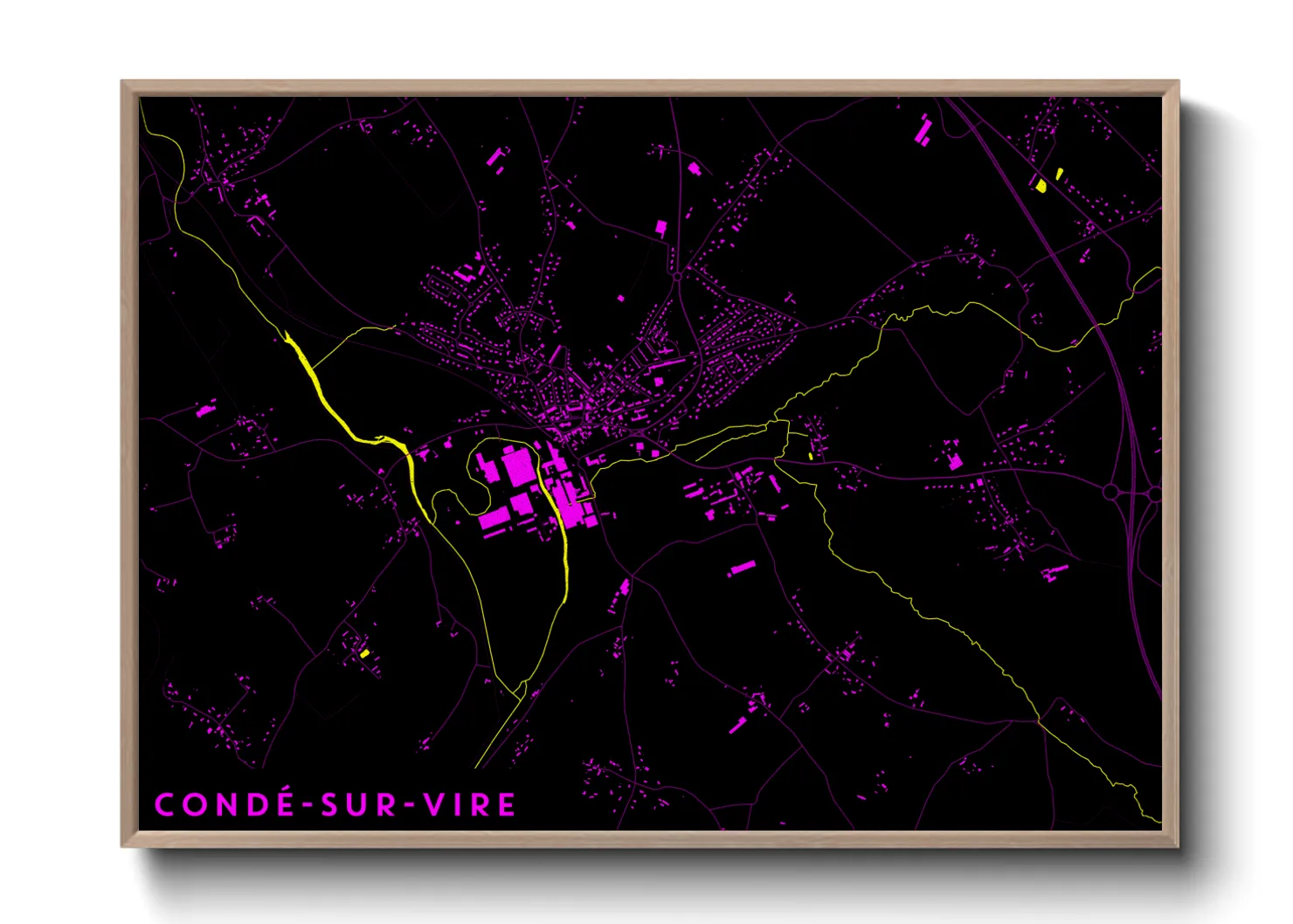 Une affiche de carte sur Condé-sur-Vire