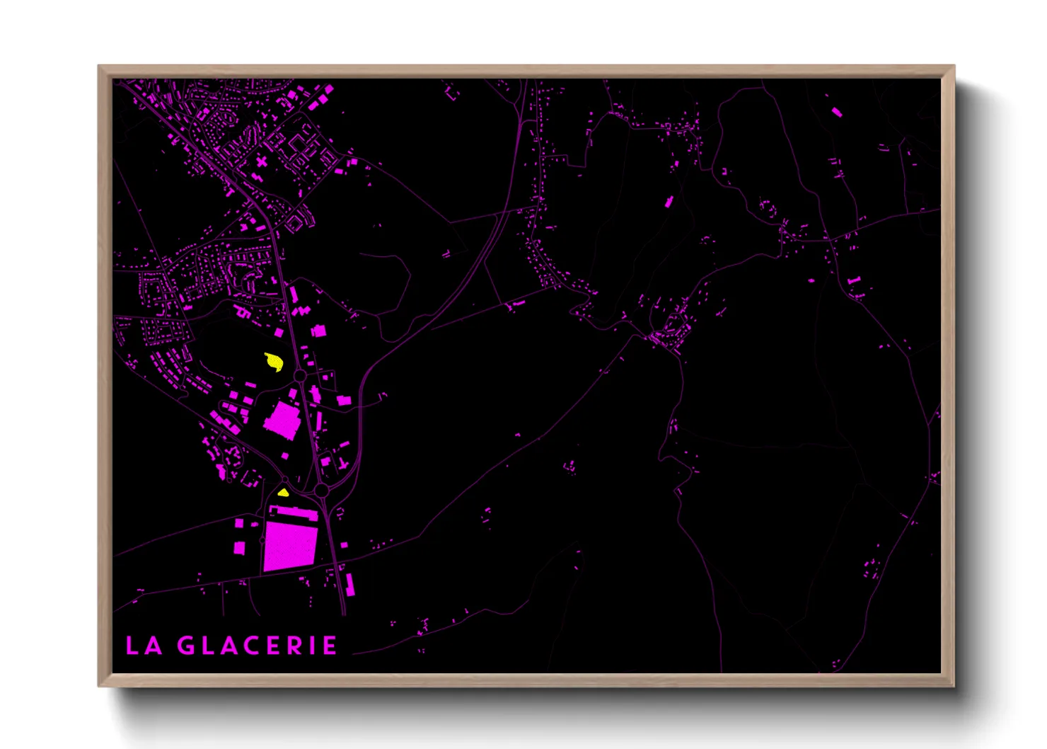 Une affiche de carte sur La Glacerie