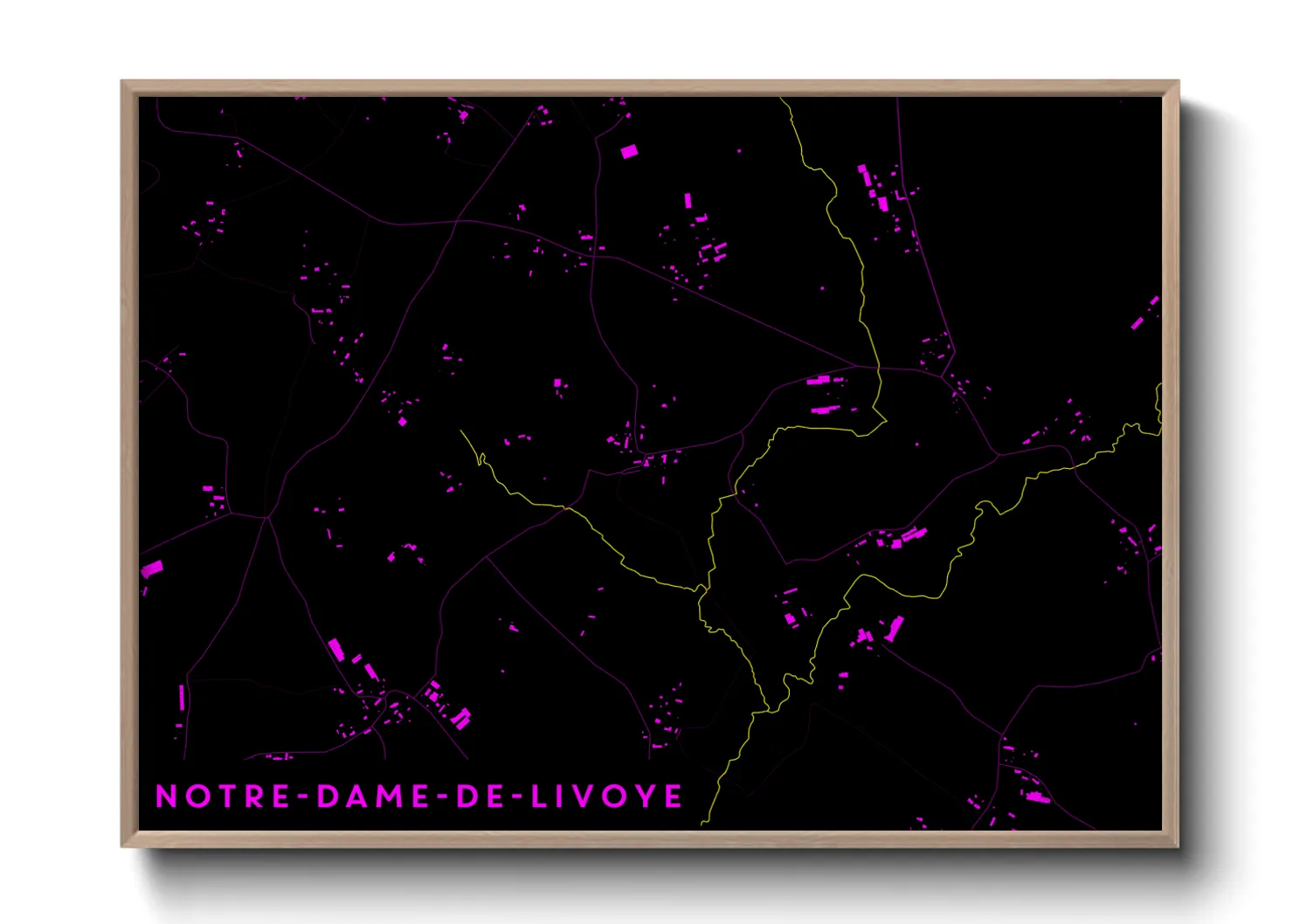 Une affiche de carte sur Notre-Dame-de-Livoye
