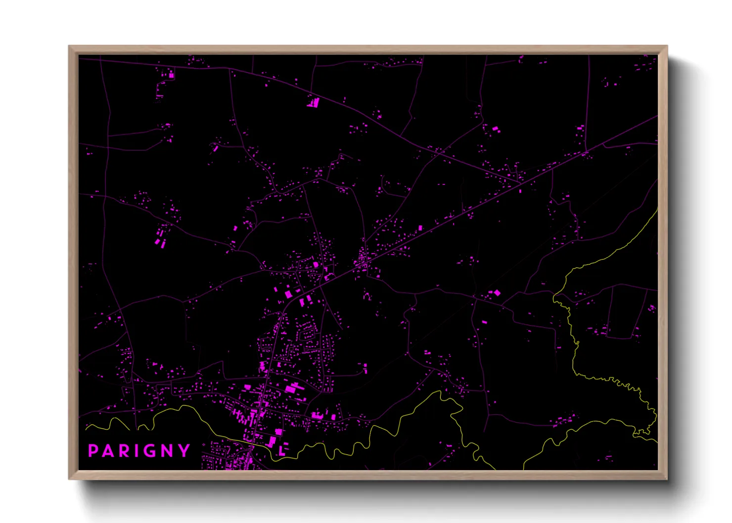 Une affiche de carte sur Parigny