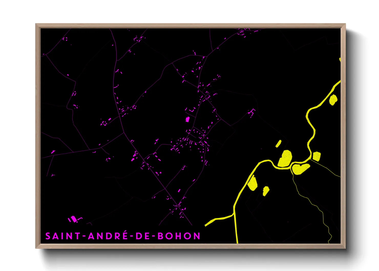 Une affiche de carte sur Saint-André-de-Bohon