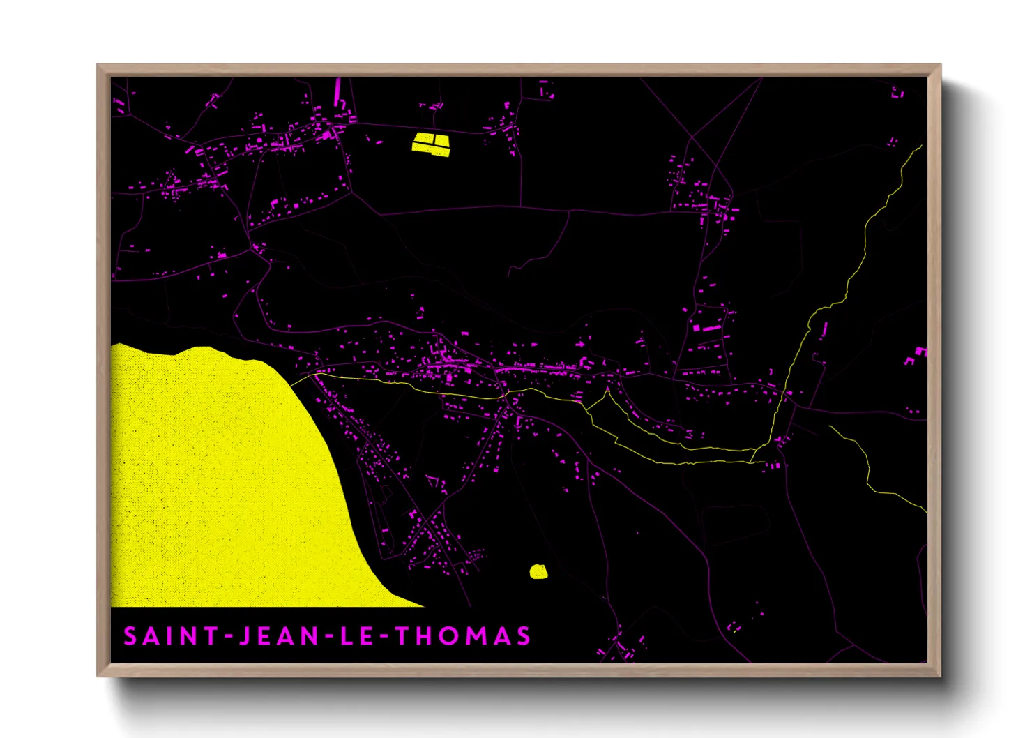 Une affiche de carte sur Saint-Jean-le-Thomas