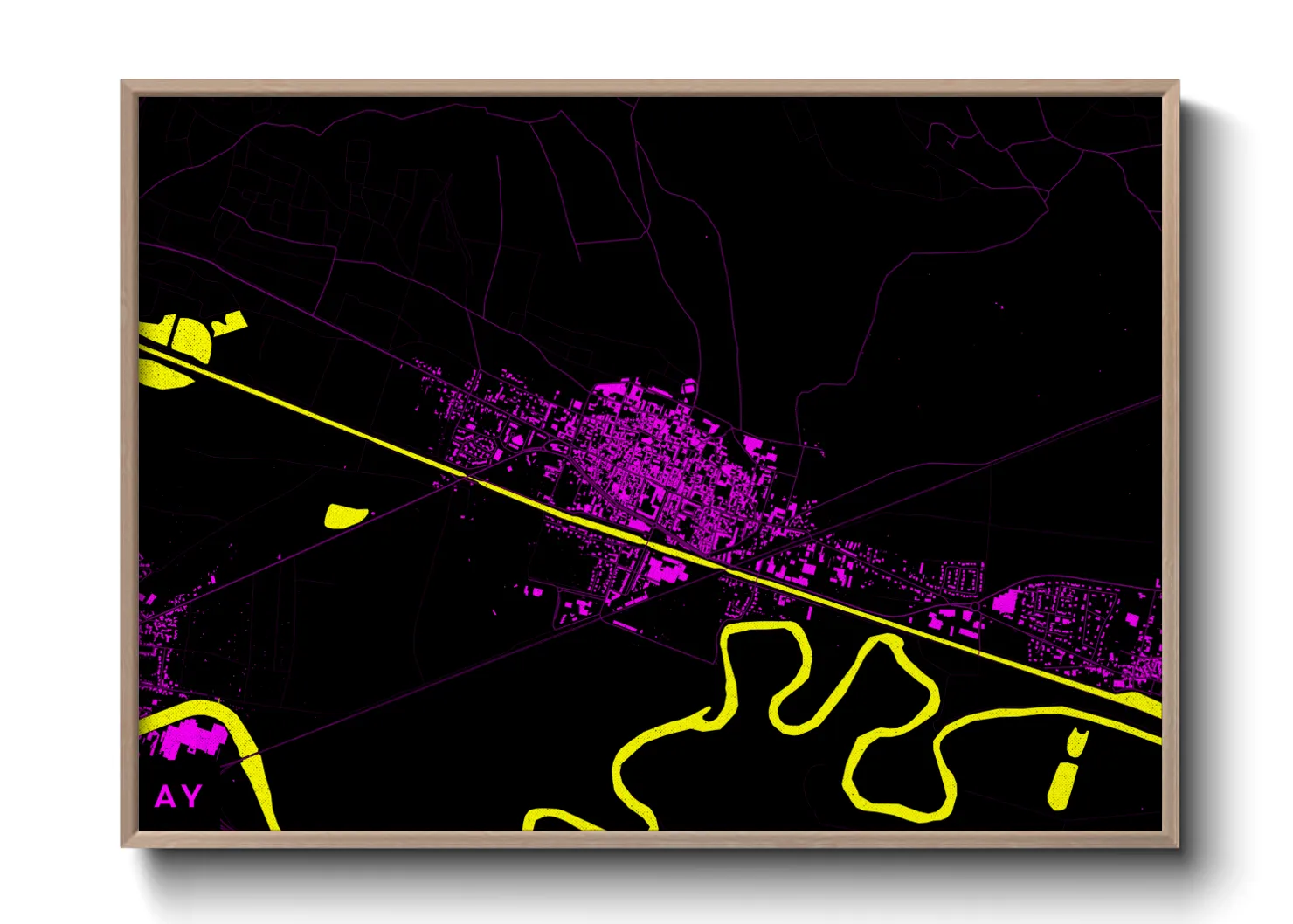 Une affiche de carte sur Ay