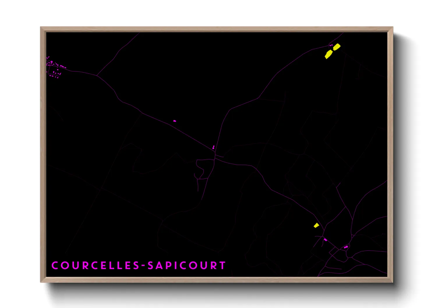 Une affiche de carte sur Courcelles-Sapicourt