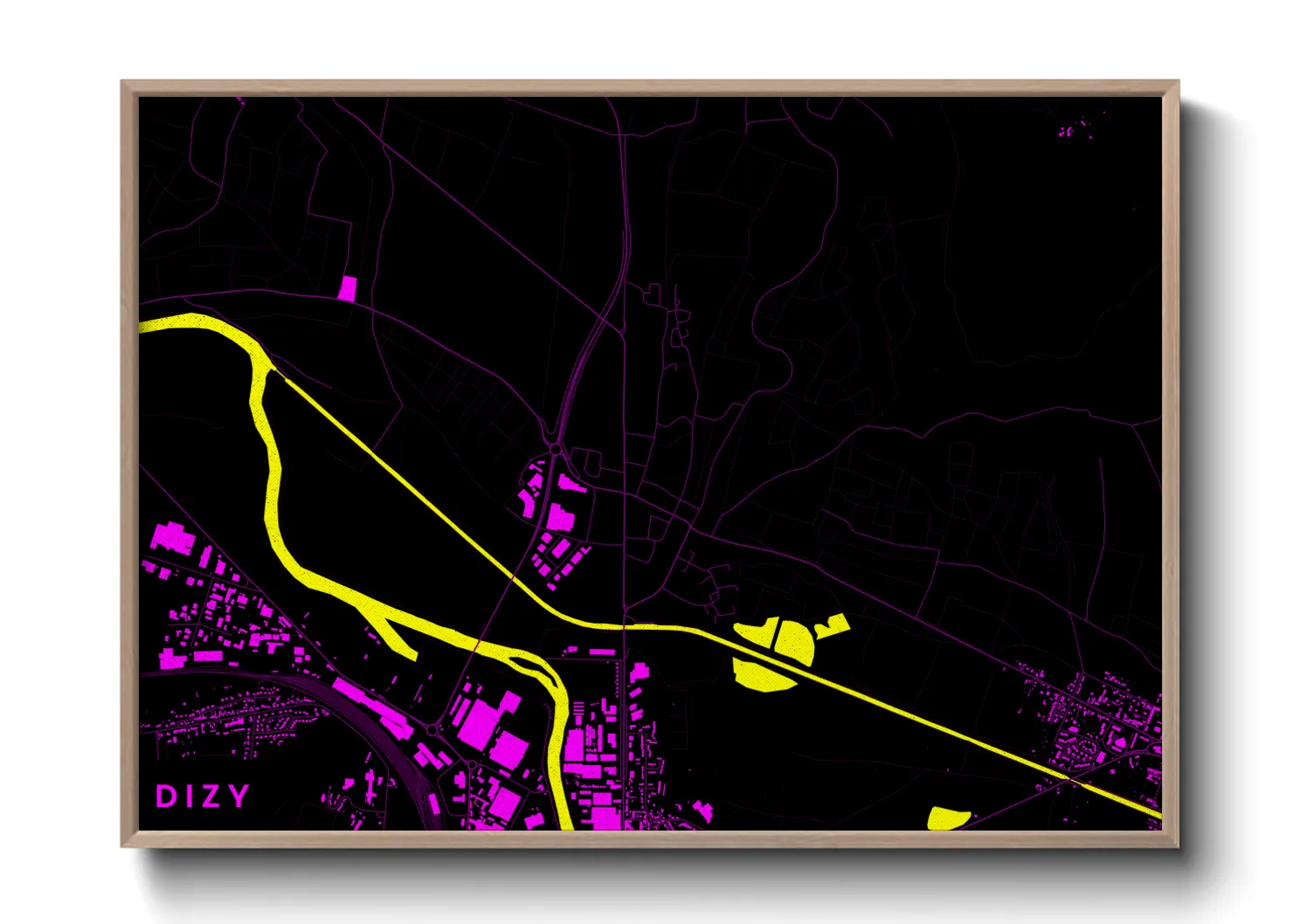 Une affiche de carte sur Dizy