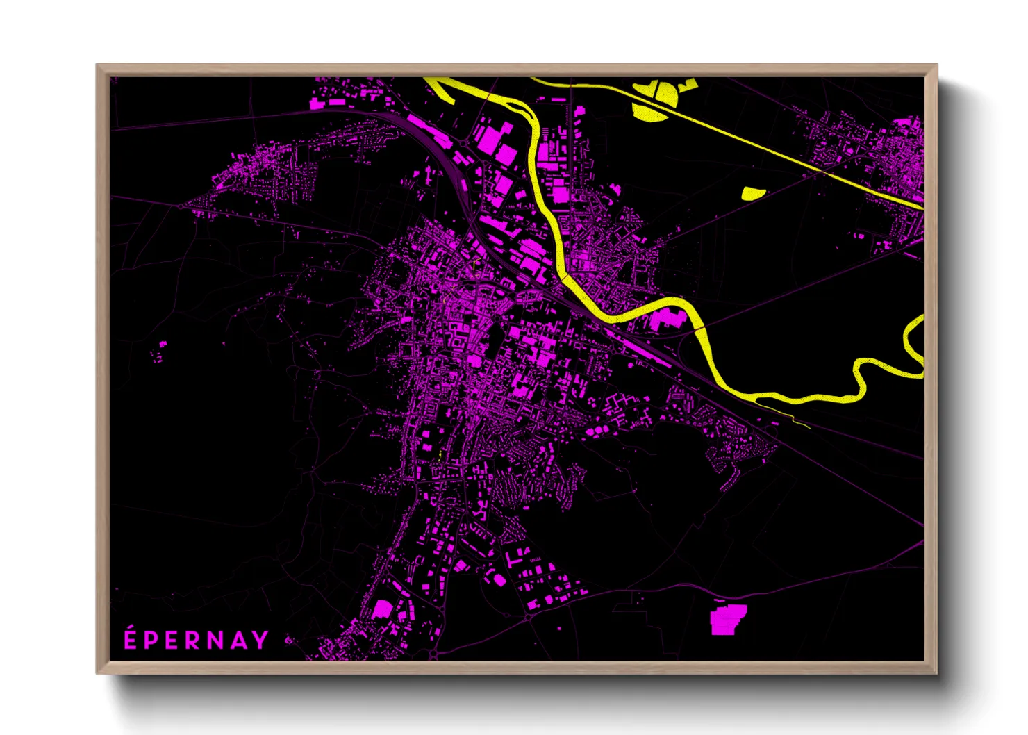 Une affiche de carte sur Épernay
