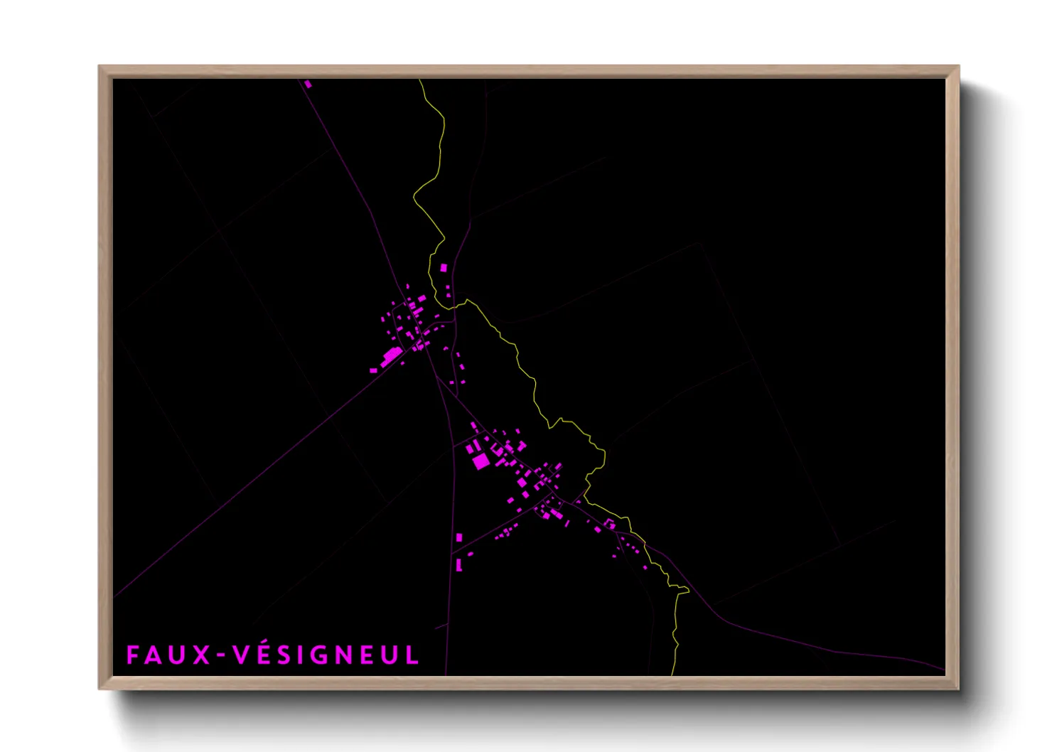 Une affiche de carte sur Faux-Vésigneul