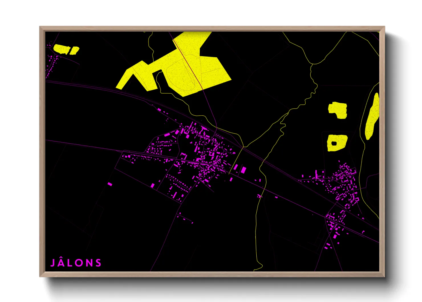 Une affiche de carte sur Jâlons