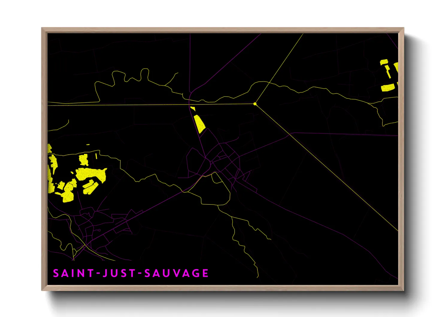 Une affiche de carte sur Saint-Just-Sauvage