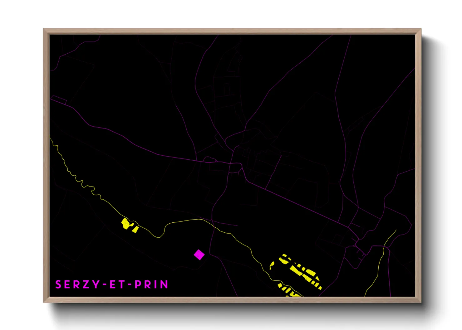 Une affiche de carte sur Serzy-et-Prin