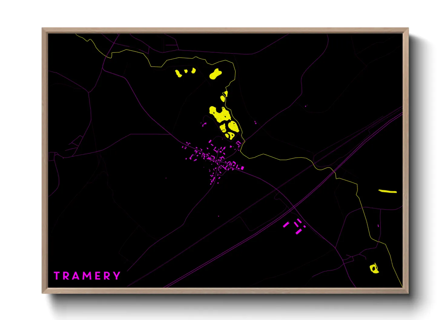 Une affiche de carte sur Tramery