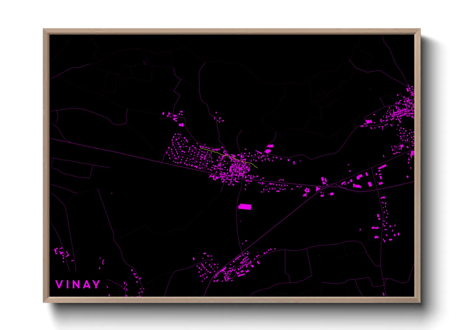 Une affiche de carte sur Vinay