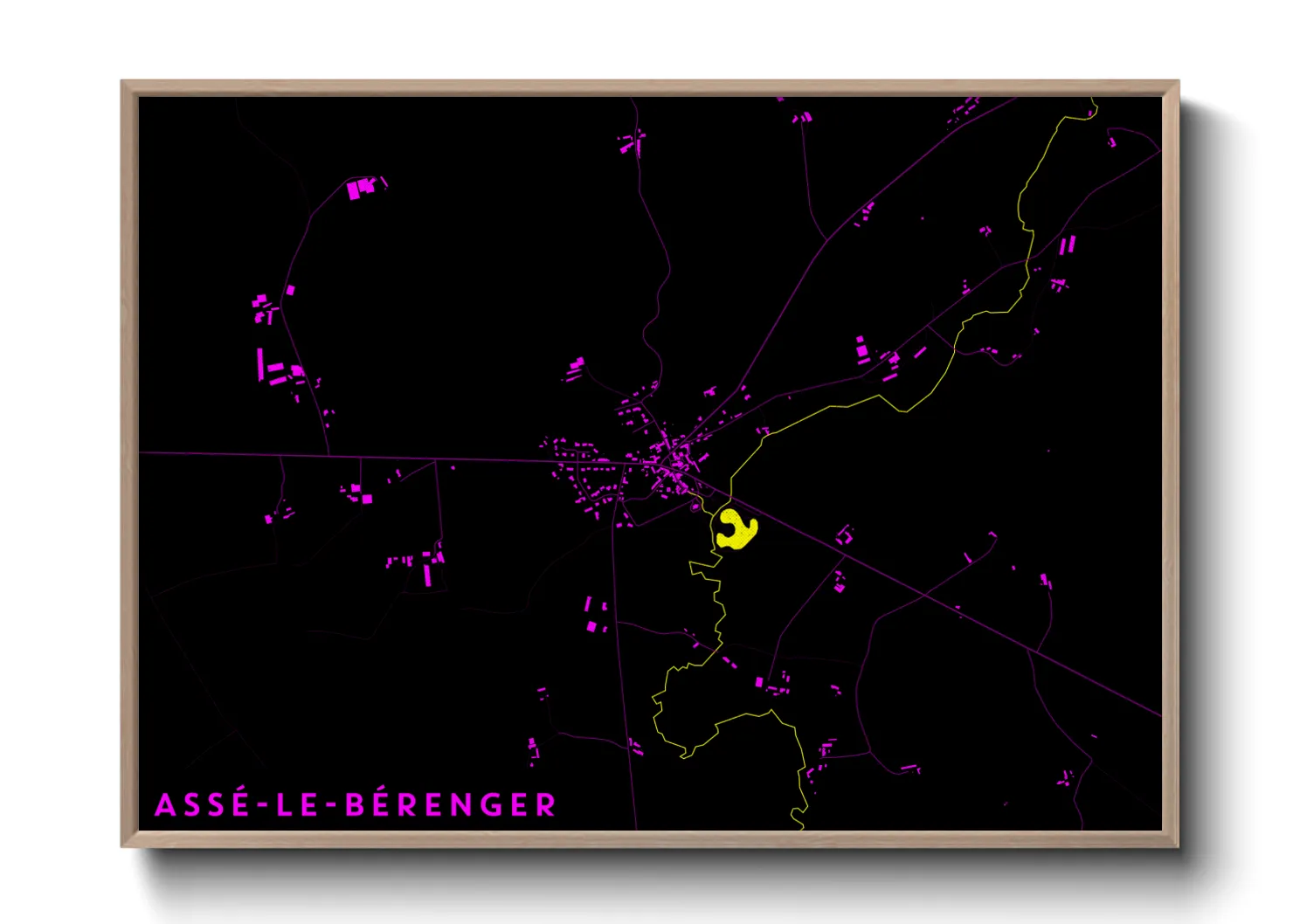 Une affiche de carte sur Assé-le-Bérenger