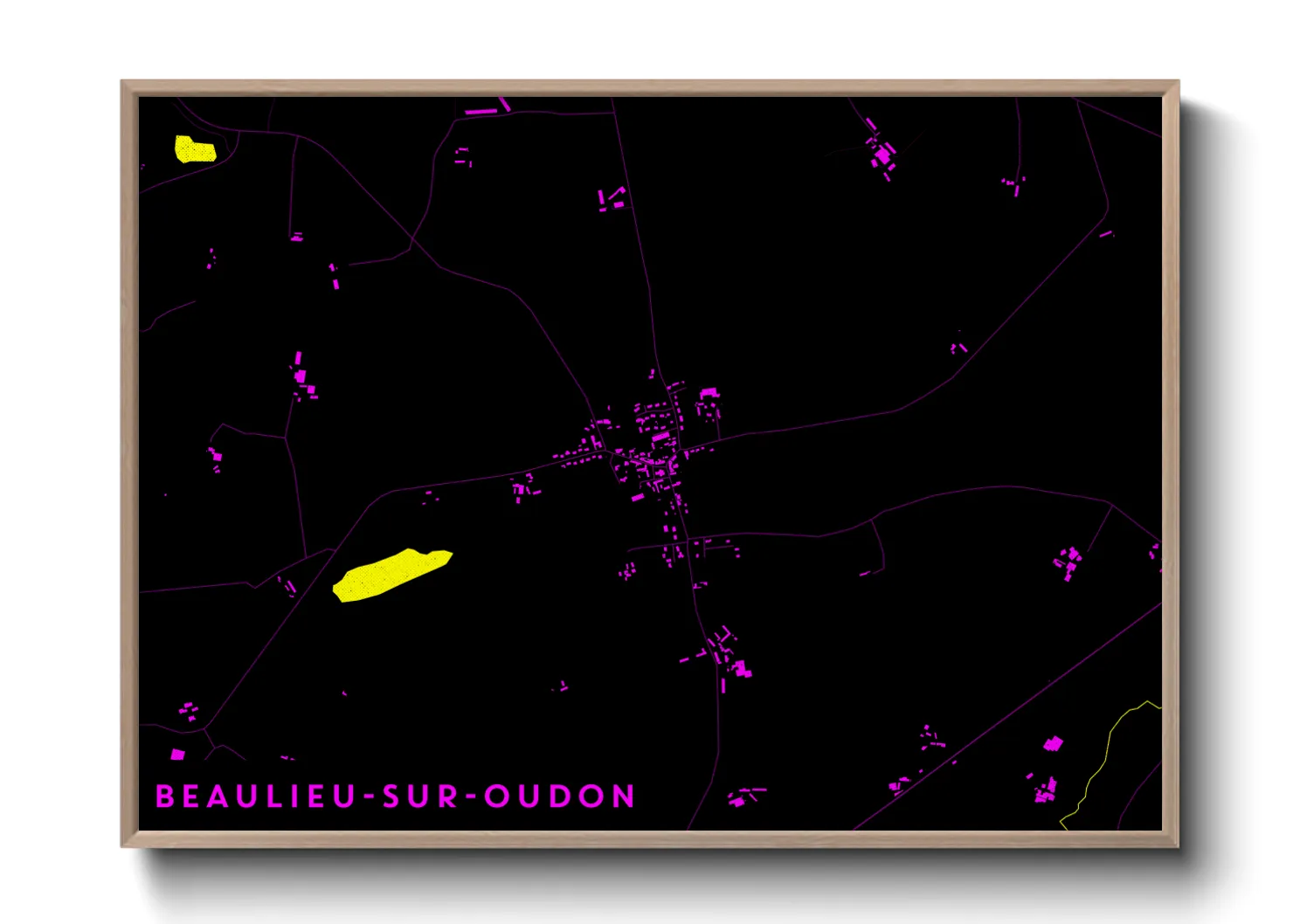 Une affiche de carte sur Beaulieu-sur-Oudon