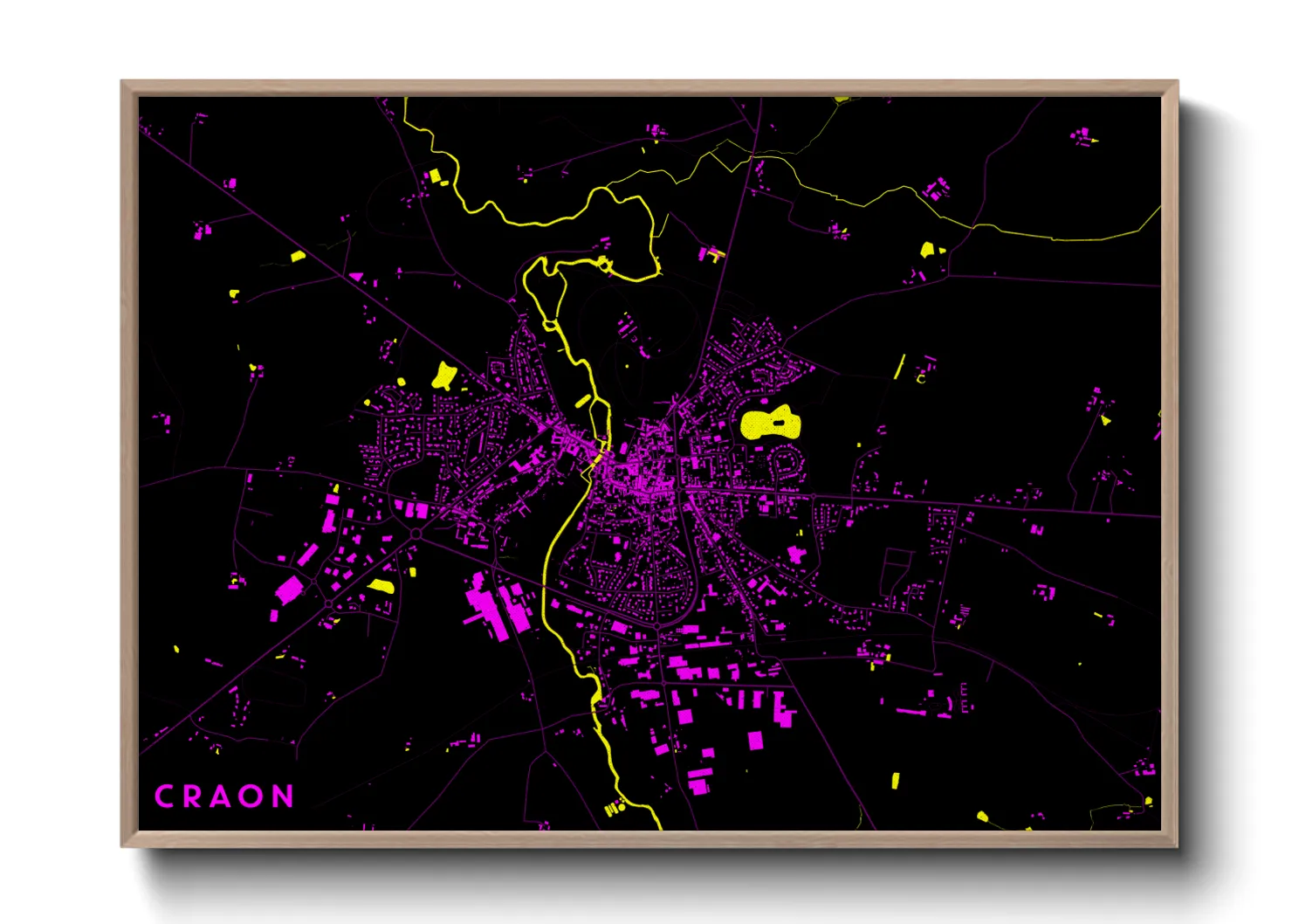 Une affiche de carte sur Craon