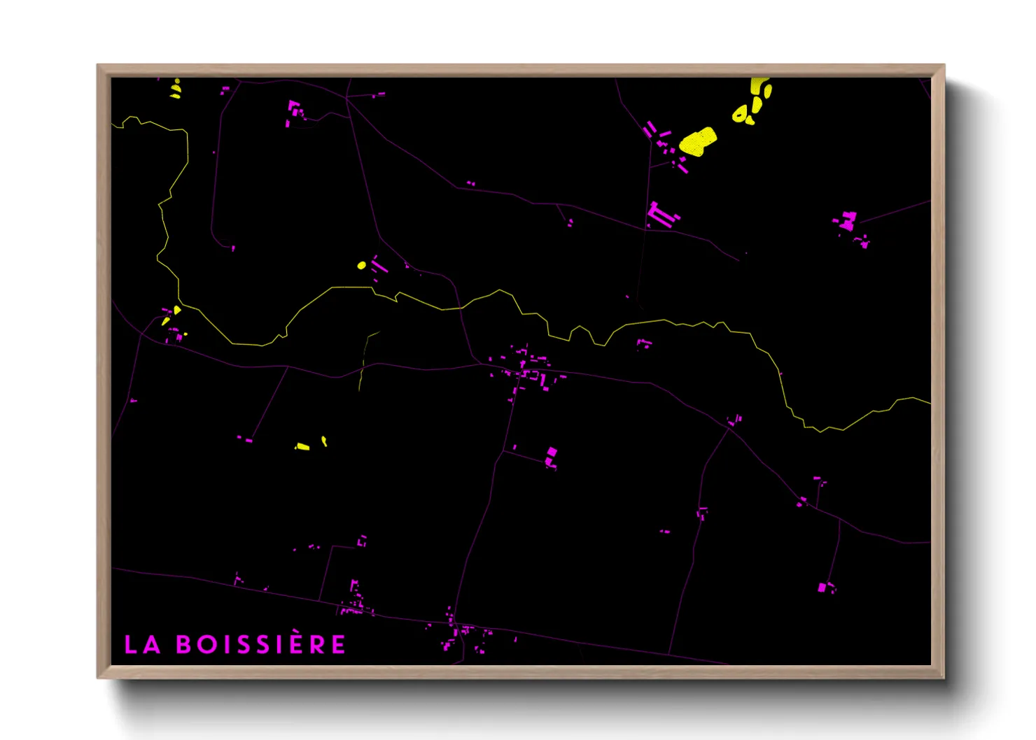 Une affiche de carte sur La Boissière