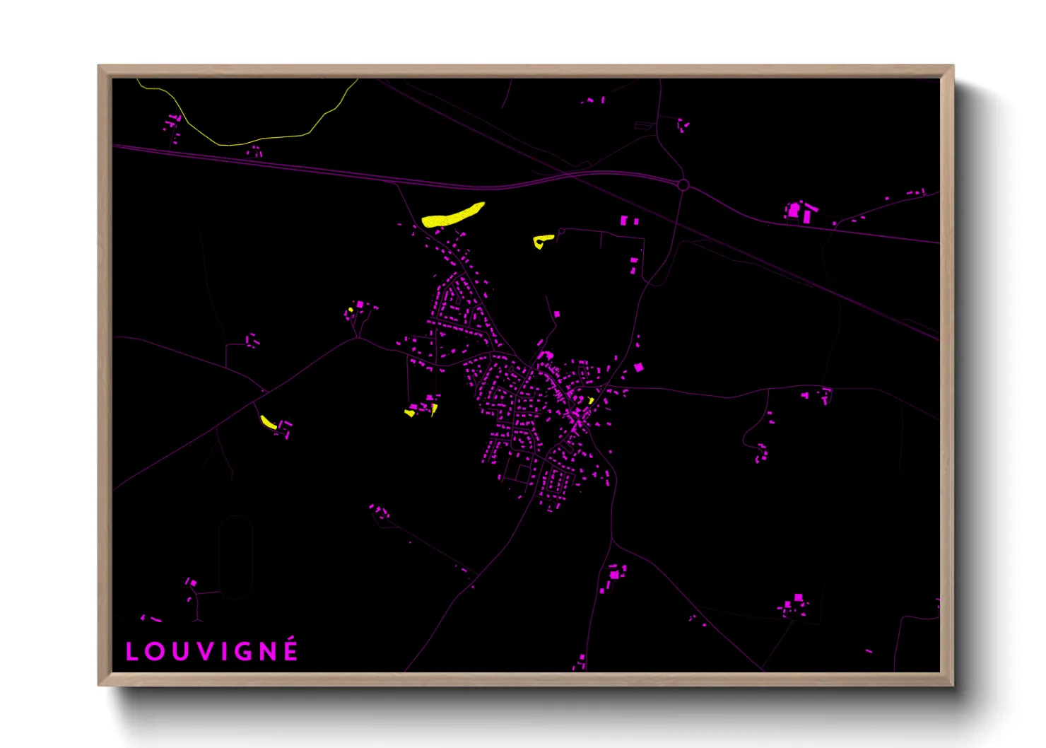 Une affiche de carte sur Louvigné