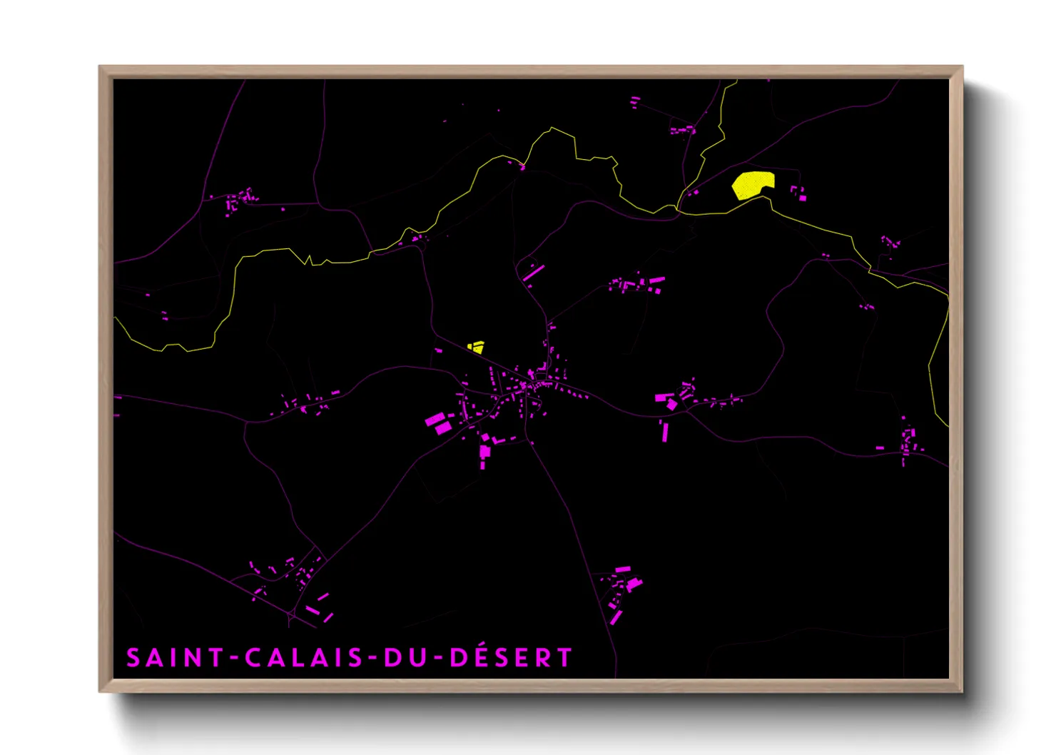 Une affiche de carte sur Saint-Calais-du-Désert