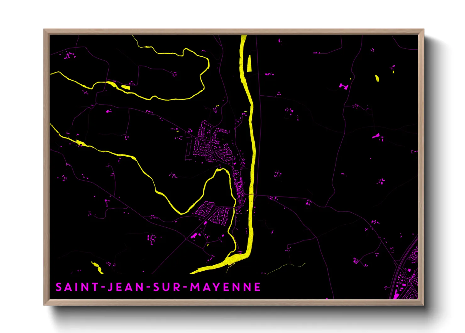 Une affiche de carte sur Saint-Jean-sur-Mayenne