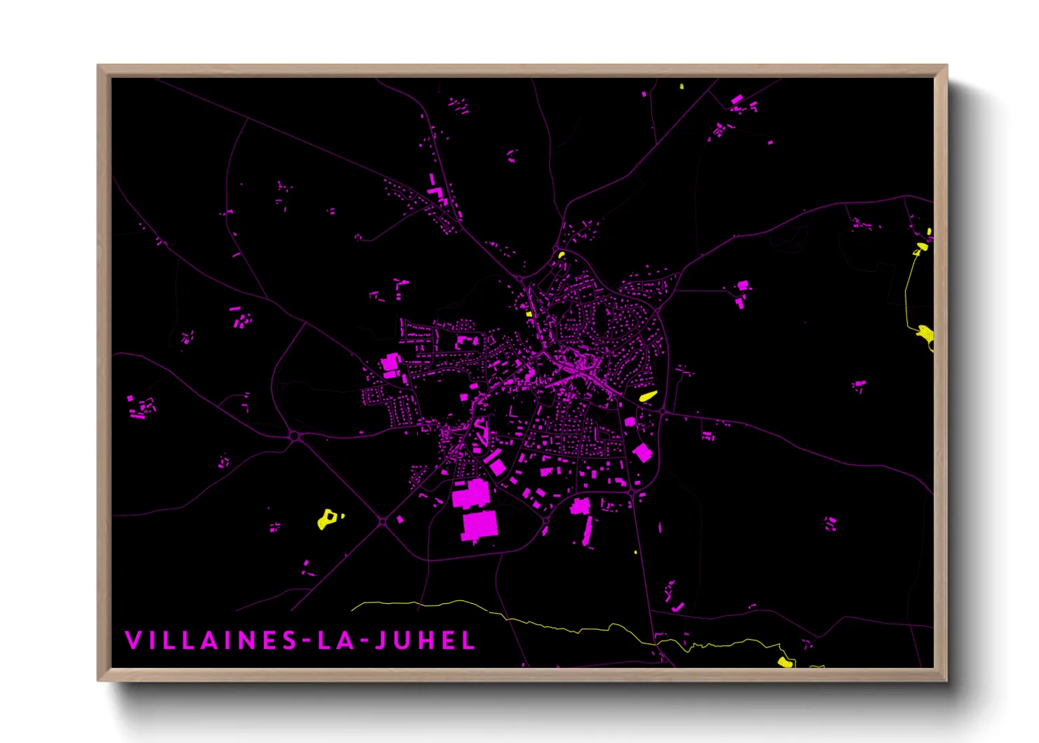 Une affiche de carte sur Villaines-la-Juhel