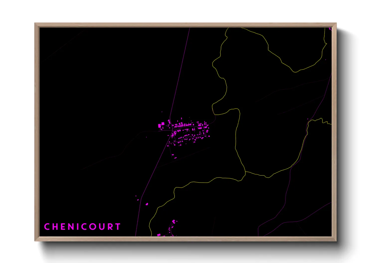 Une affiche de carte sur Chenicourt