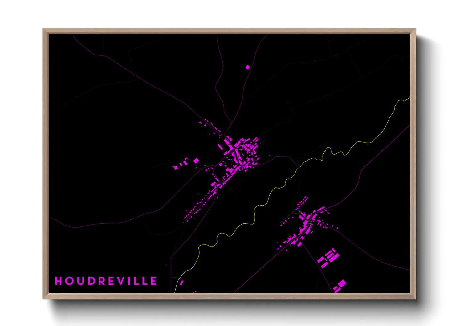 Une affiche de carte sur Houdreville