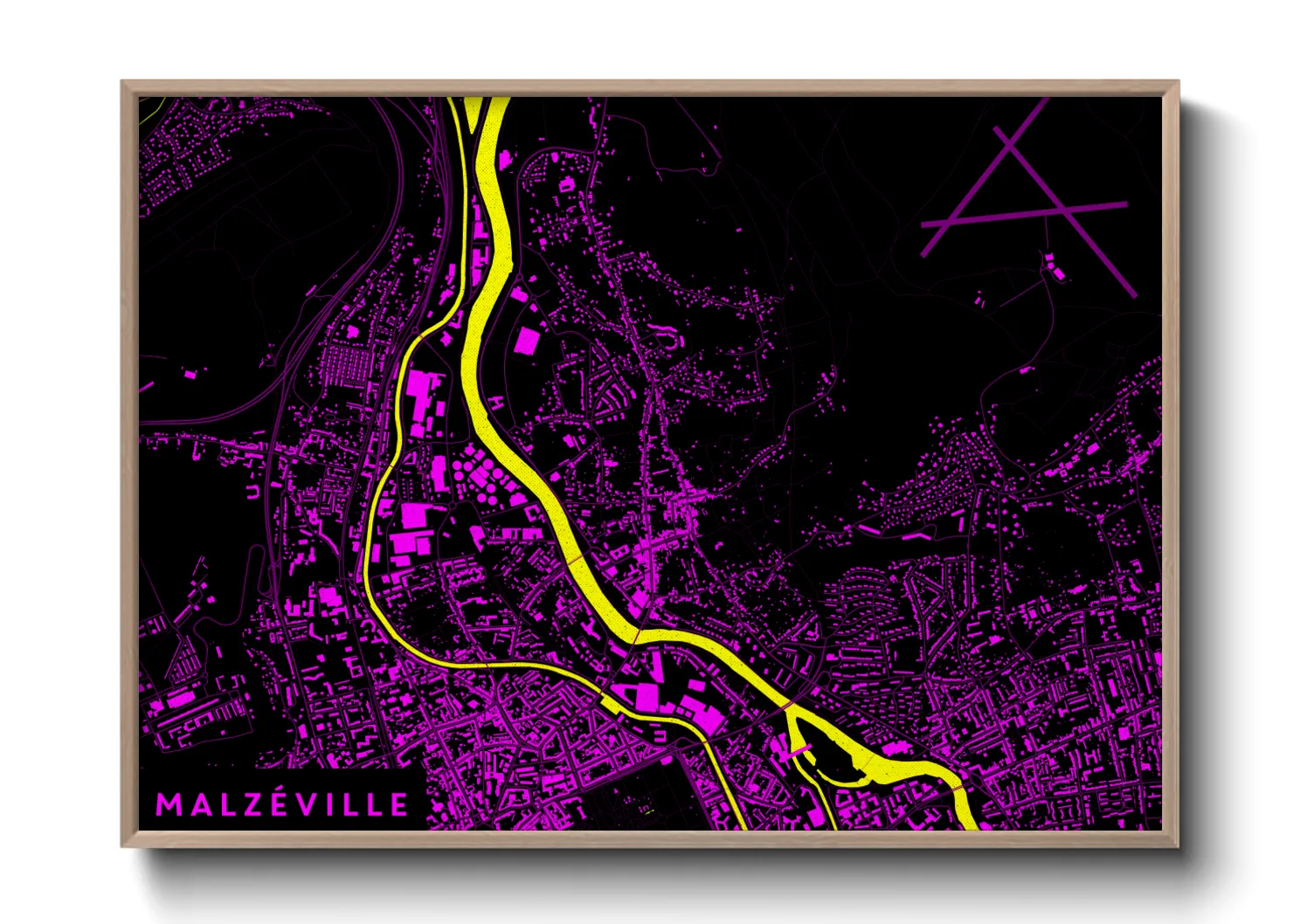 Une affiche de carte sur Malzéville