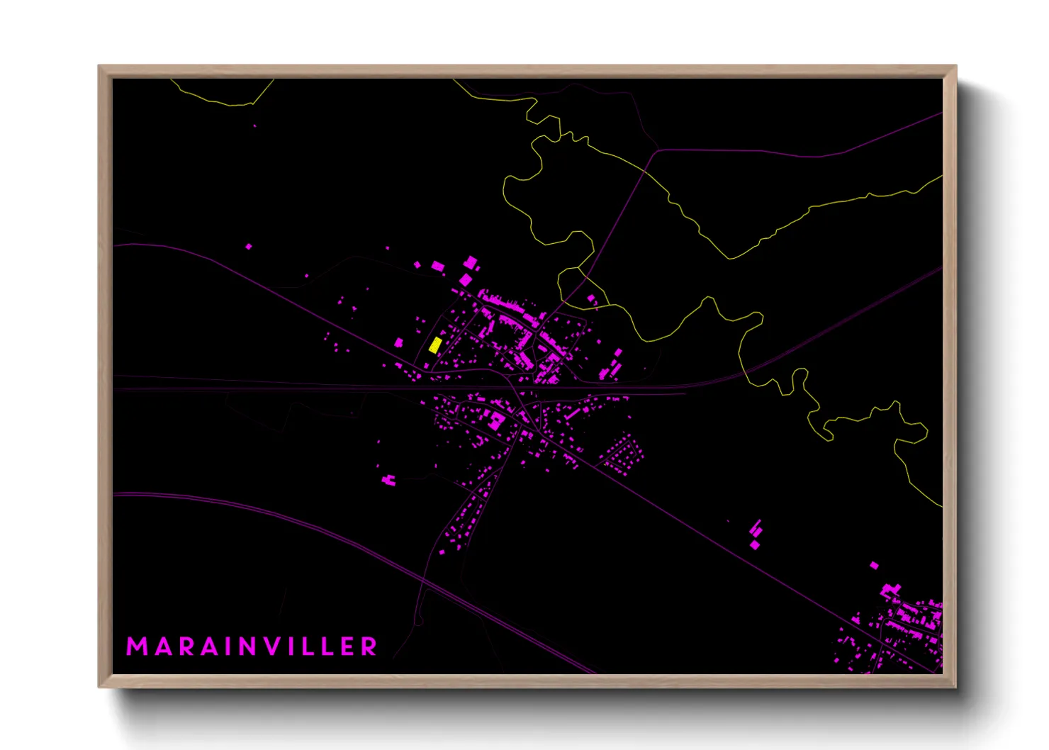 Une affiche de carte sur Marainviller