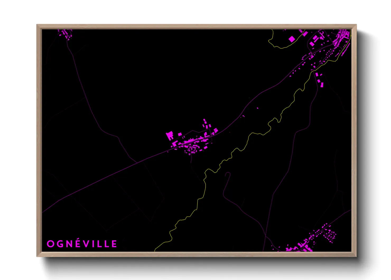 Une affiche de carte sur Ognéville