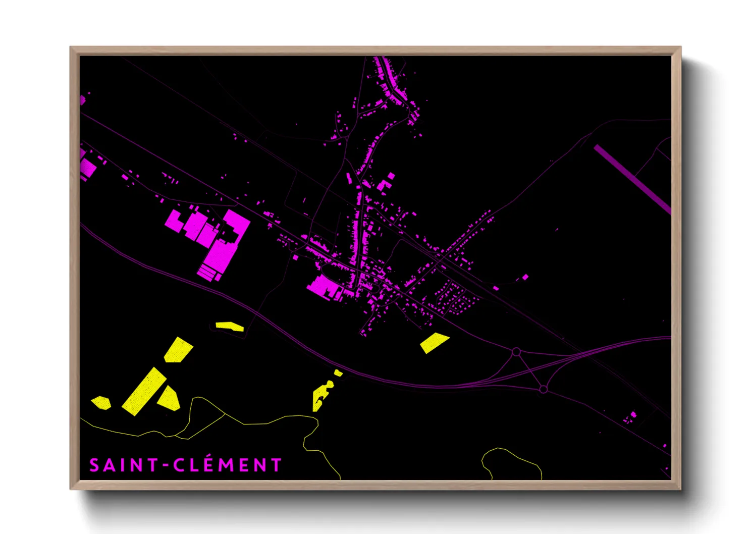 Une affiche de carte sur Saint-Clément
