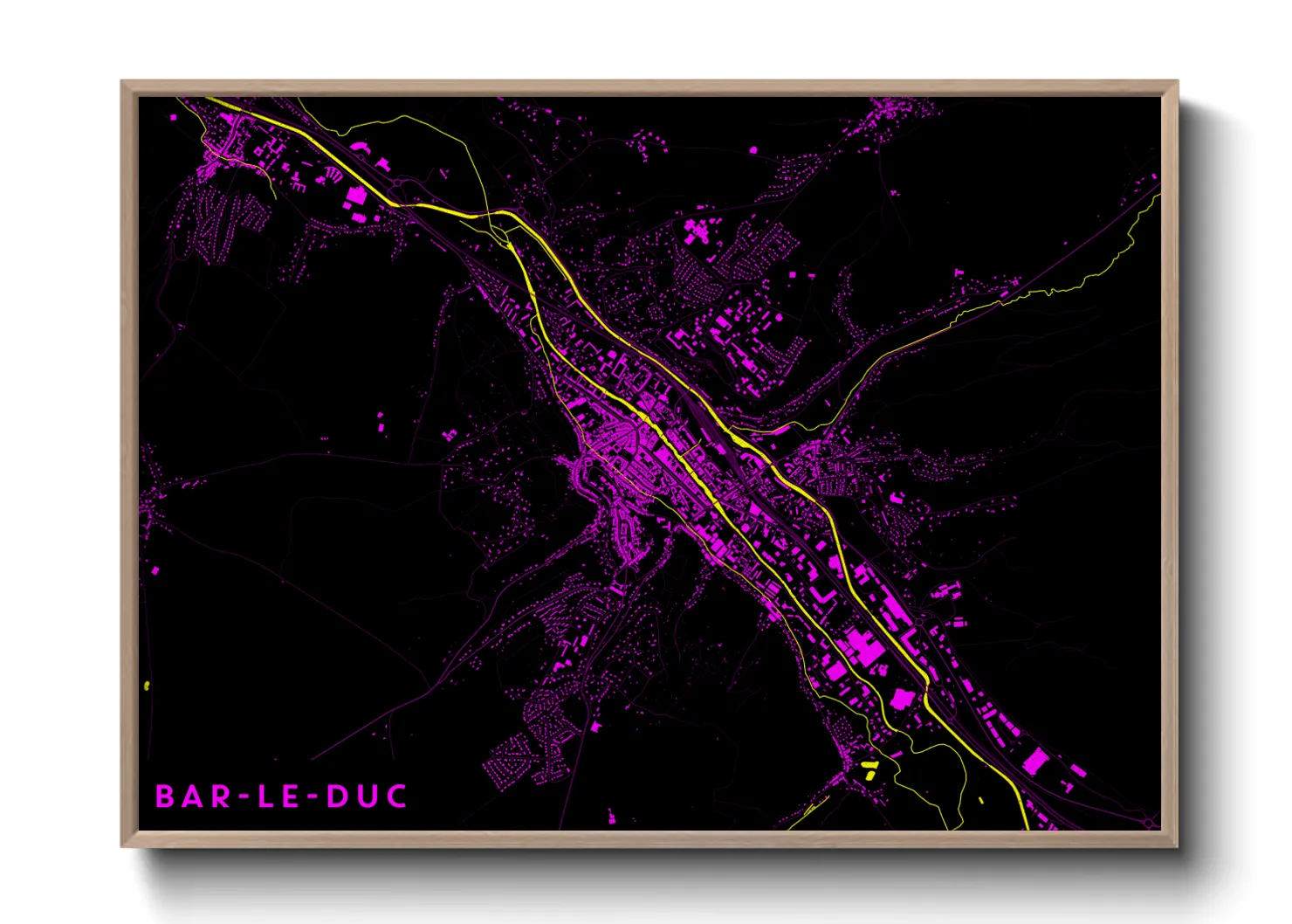 Une affiche de carte sur Bar-le-Duc