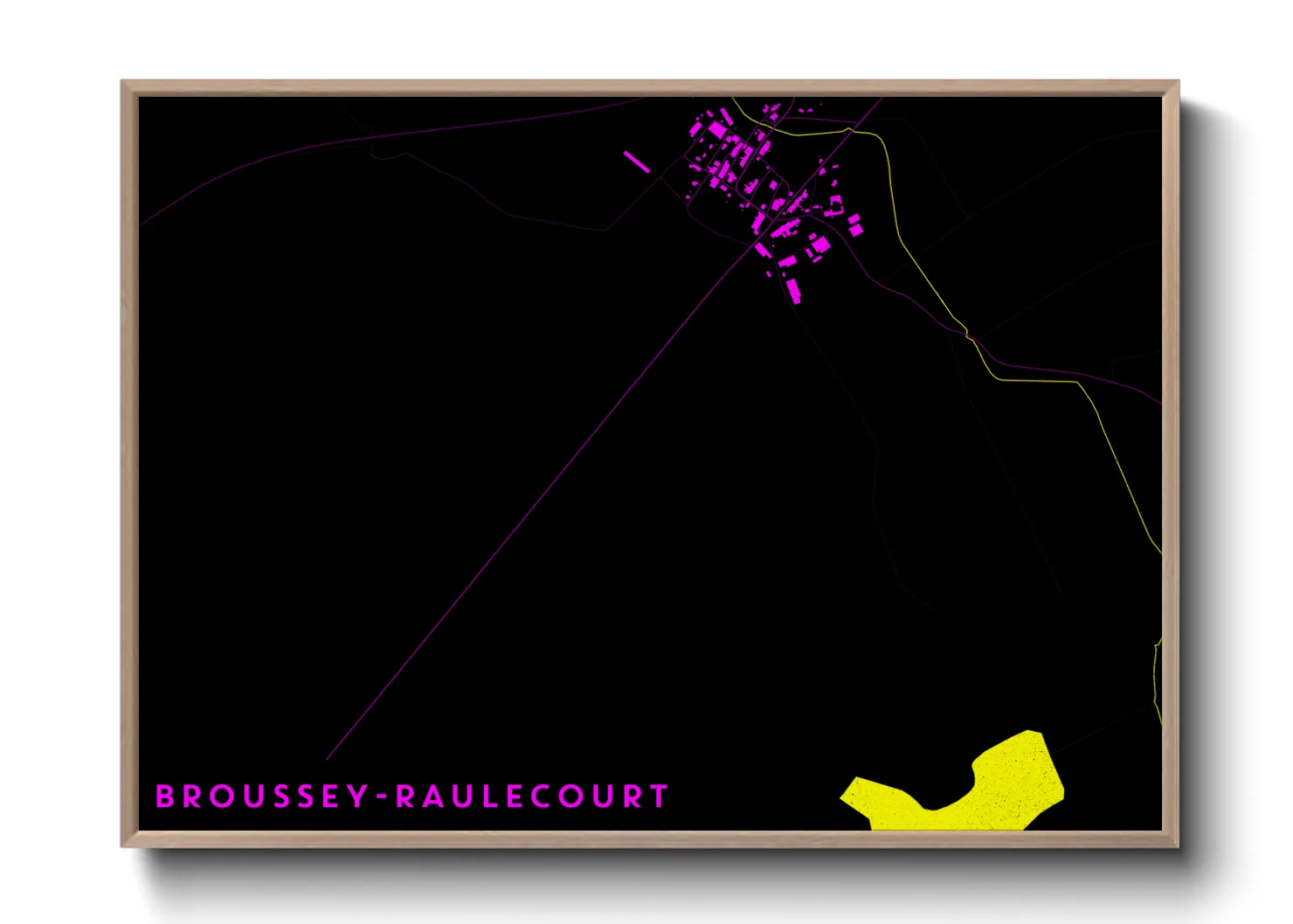 Une affiche de carte sur Broussey-Raulecourt