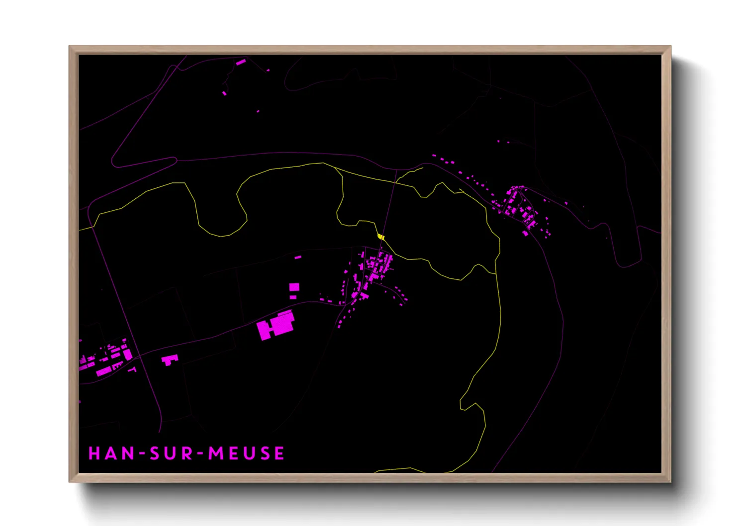 Une affiche de carte sur Han-sur-Meuse