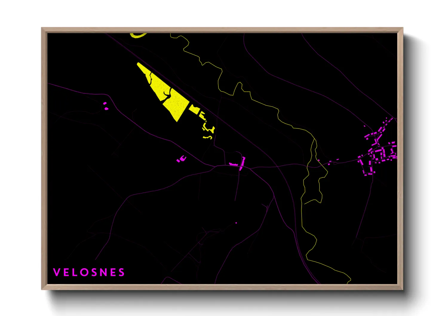 Une affiche de carte sur Velosnes