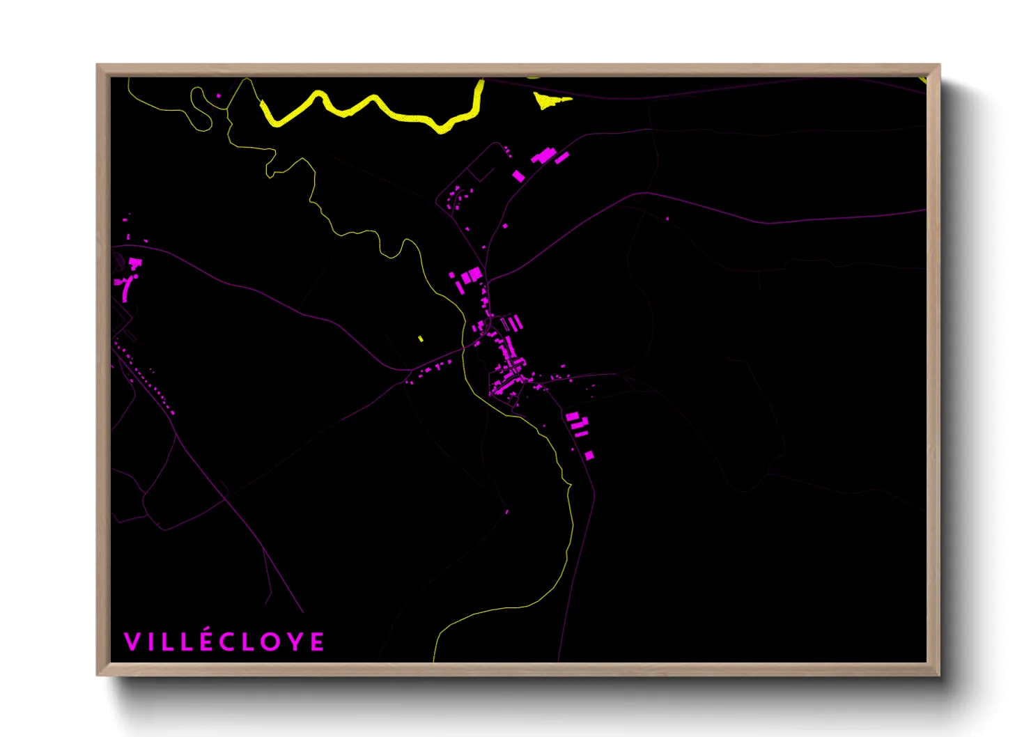Une affiche de carte sur Villécloye