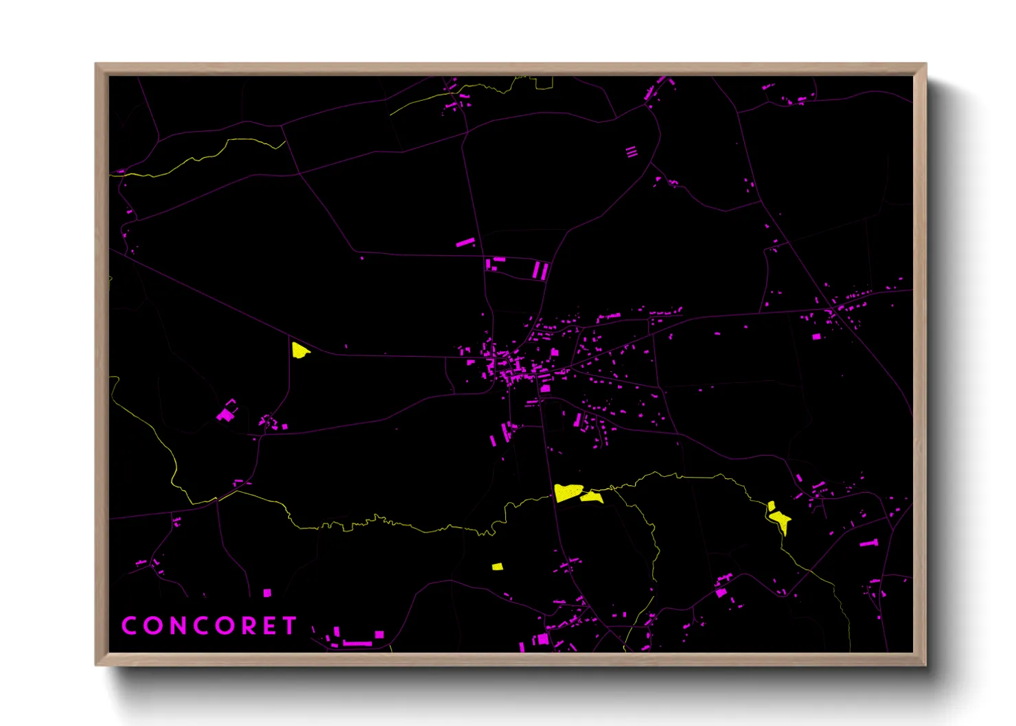 Une affiche de carte sur Concoret
