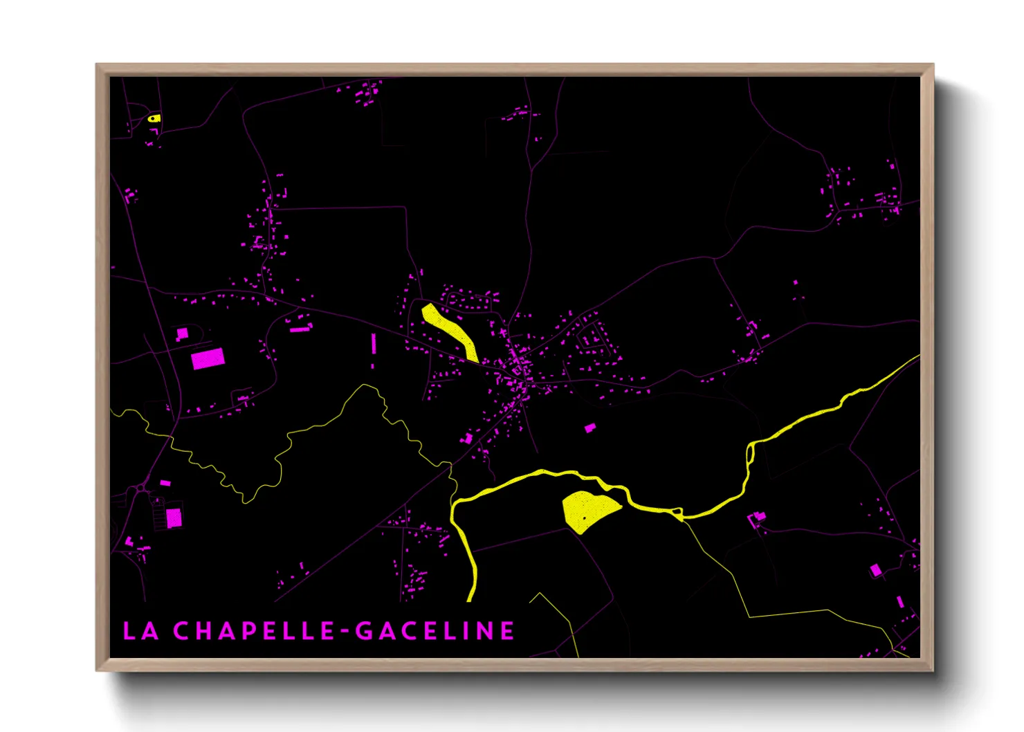 Une affiche de carte sur La Chapelle-Gaceline