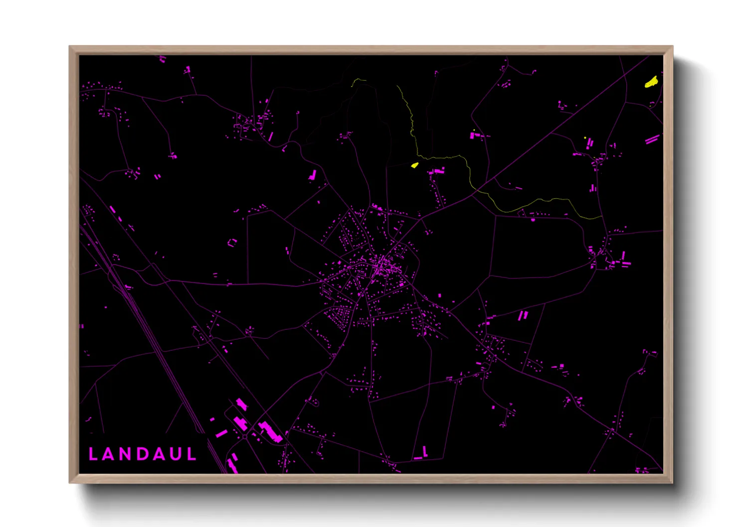 Une affiche de carte sur Landaul