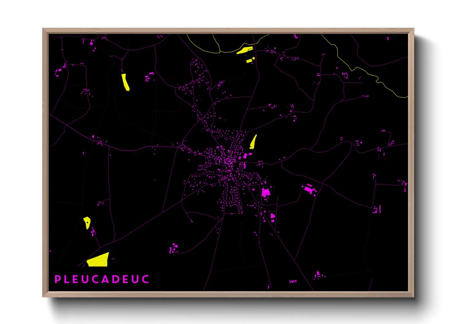 Une affiche de carte sur Pleucadeuc