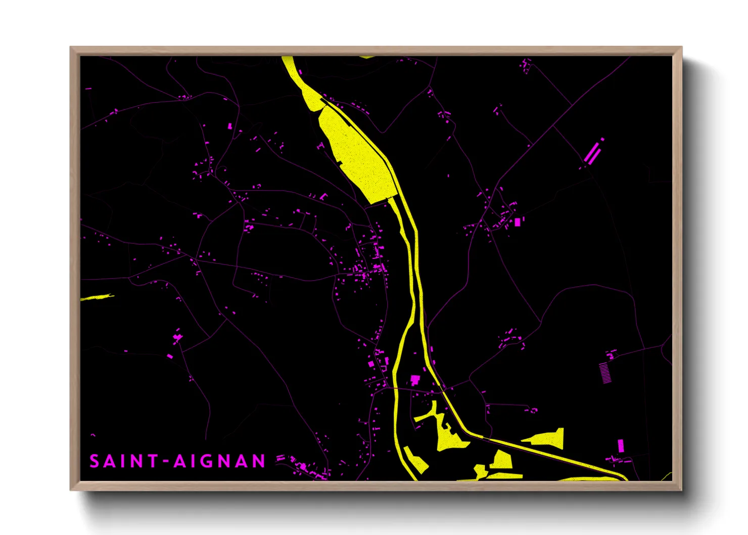 Une affiche de carte sur Saint-Aignan