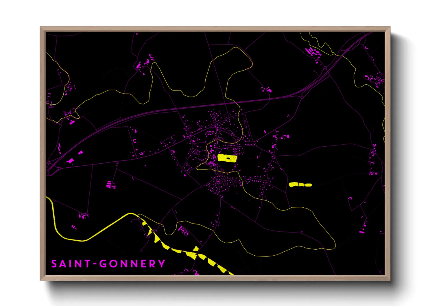Une affiche de carte sur Saint-Gonnery