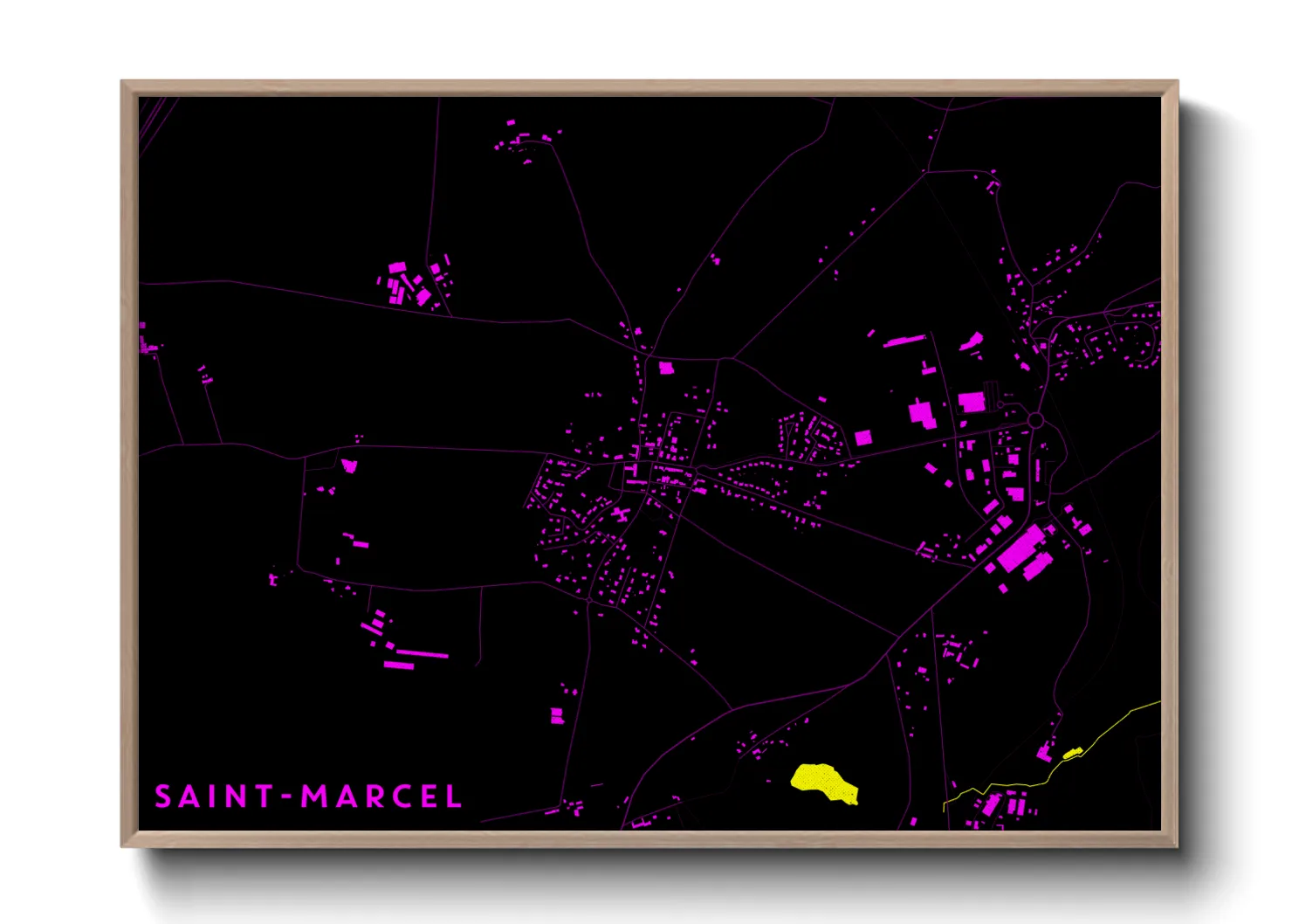 Une affiche de carte sur Saint-Marcel