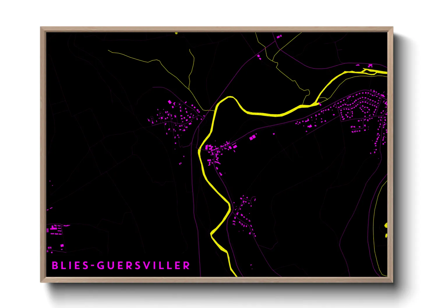 Une affiche de carte sur Blies-Guersviller