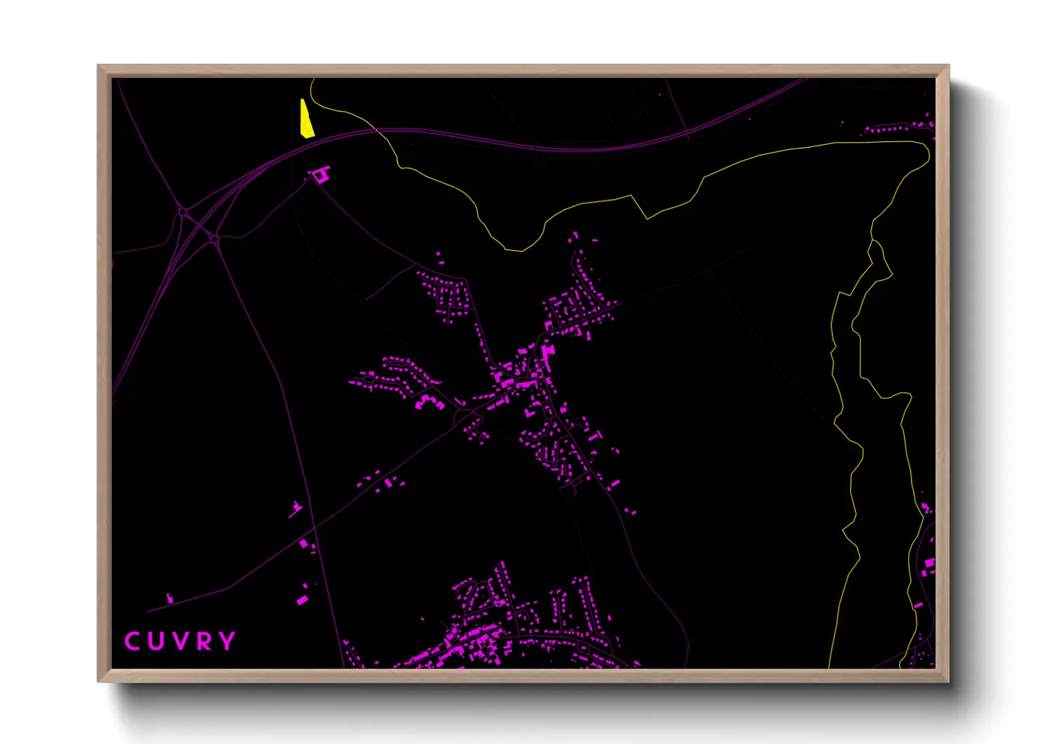Une affiche de carte sur Cuvry