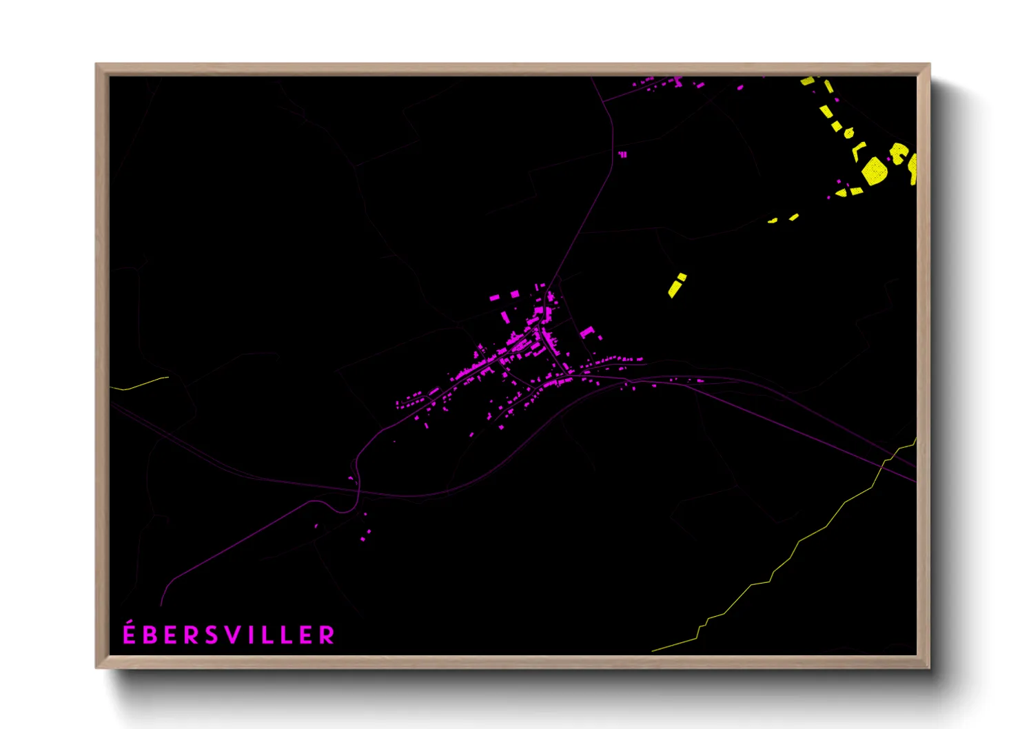 Une affiche de carte sur Ébersviller