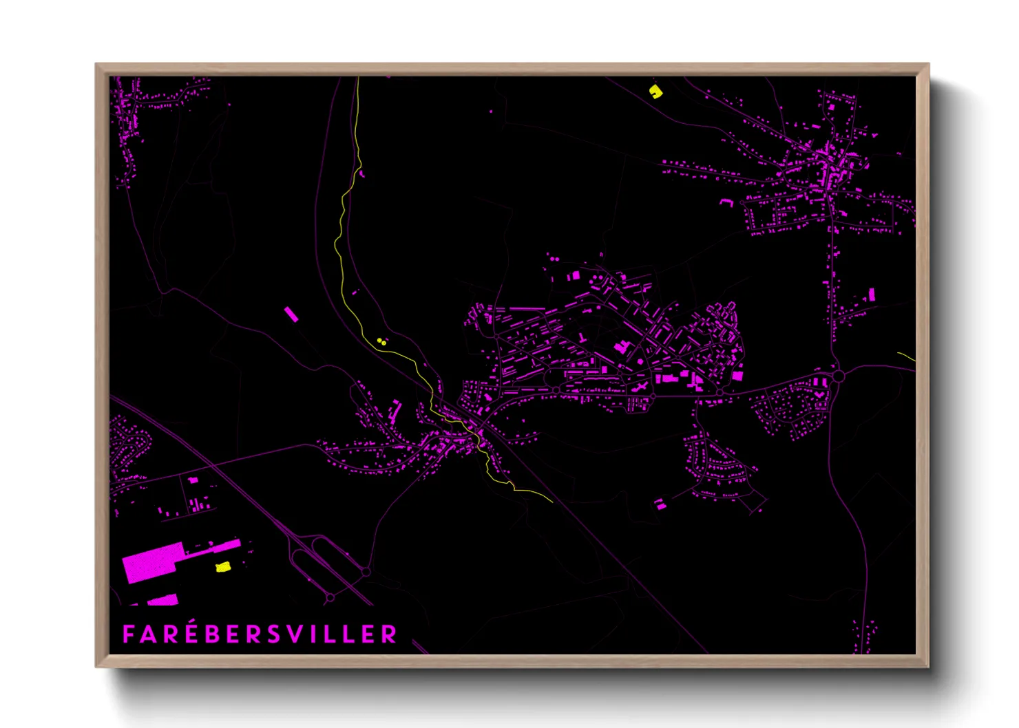 Une affiche de carte sur Farébersviller