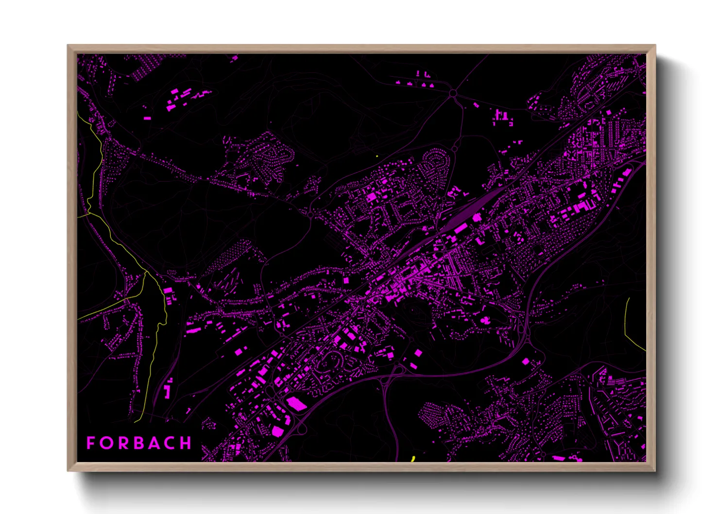 Une affiche de carte sur Forbach