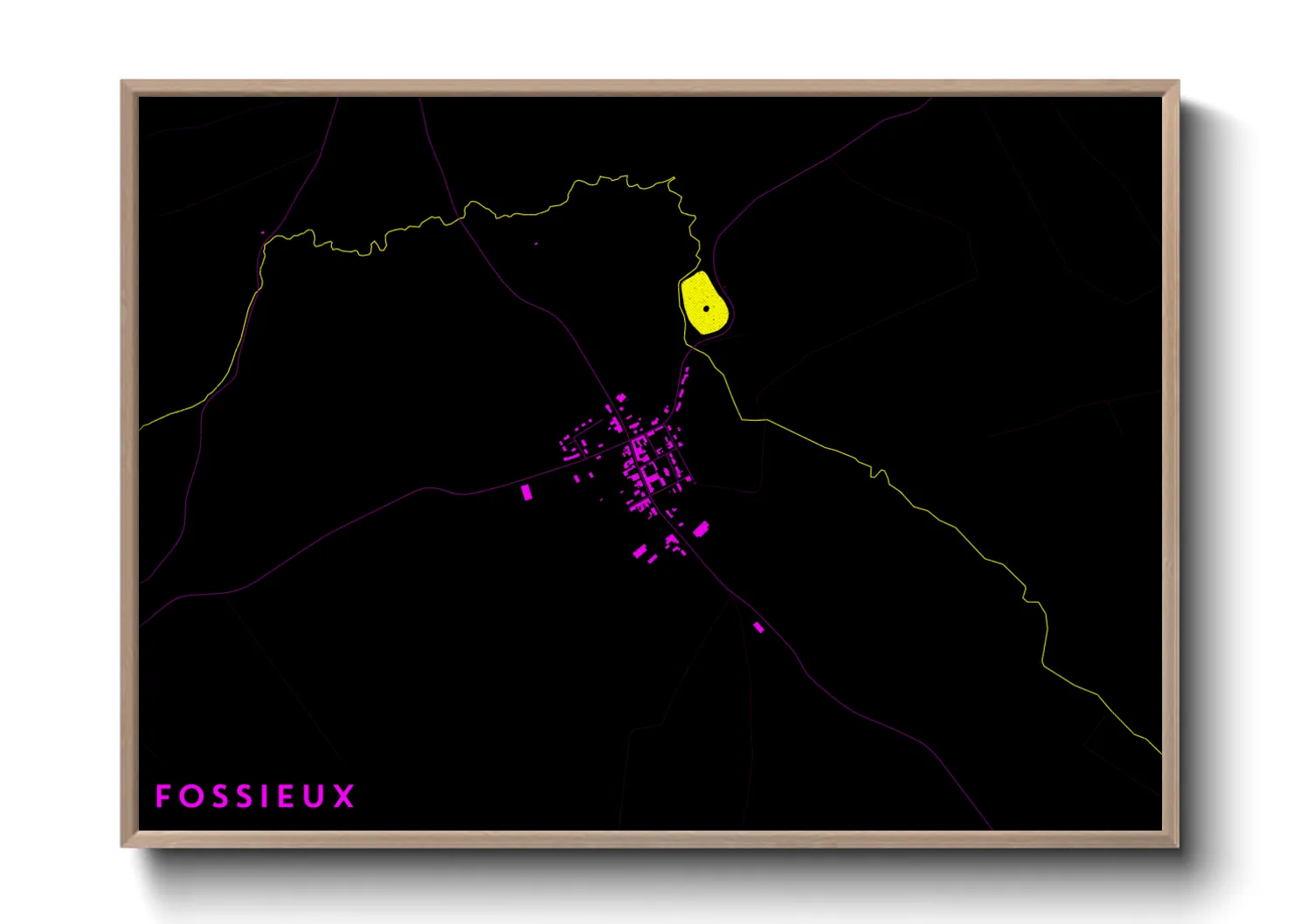 Une affiche de carte sur Fossieux