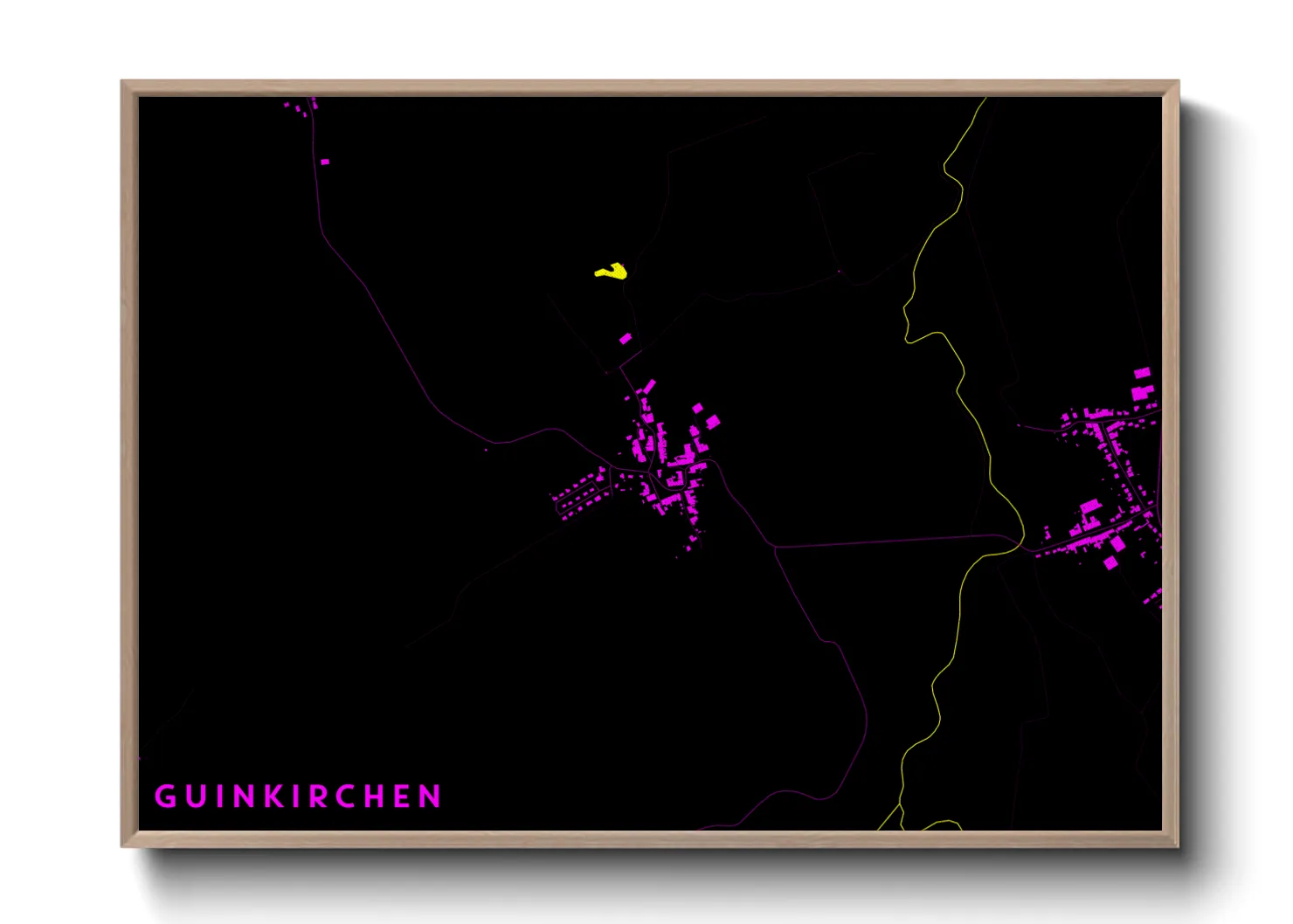 Une affiche de carte sur Guinkirchen